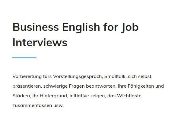 Business English Job Interviews für 74072 Heilbronn