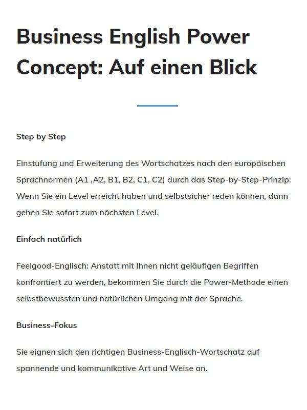 Business English Power Concept für  Amriswil