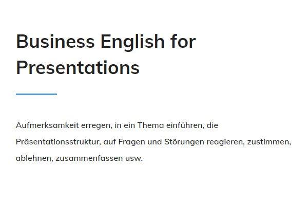 Business English Presentations für  Tübingen