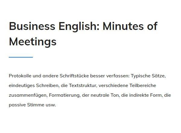 English Protokolle schreiben in Stuttgart