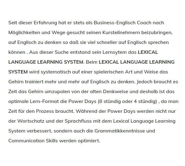 LEXICAL LANGUAGE LEARNING SYSTEM in  Speyer