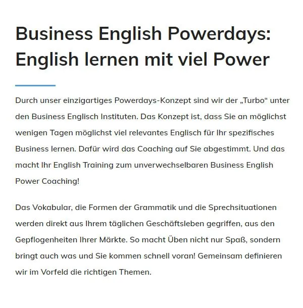 Business English Powerdays für 90513 Zirndorf