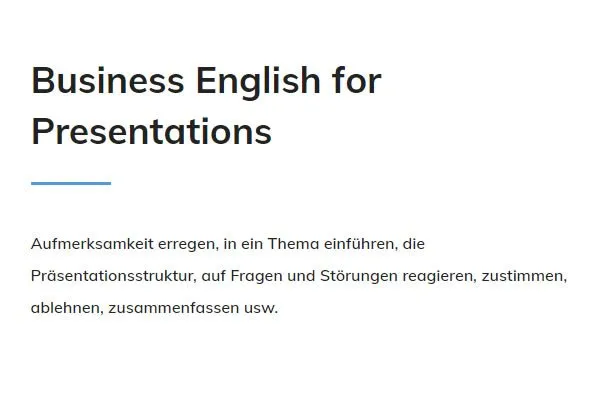 Business English Presentations in 66869 Kusel