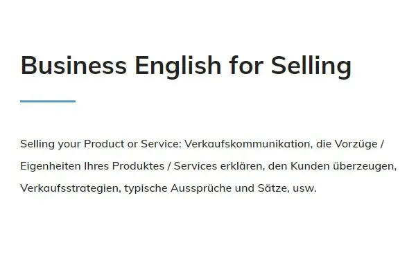 Business English Selling für  Wöllstein
